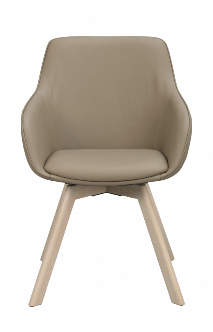 Sessel 'Alison' Leder - Beige/weiß pigmentiert
