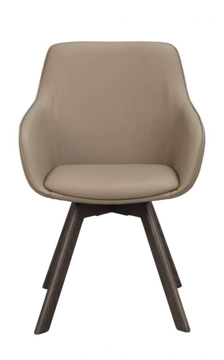 Sessel 'Alison' Leder - Beige/Braun