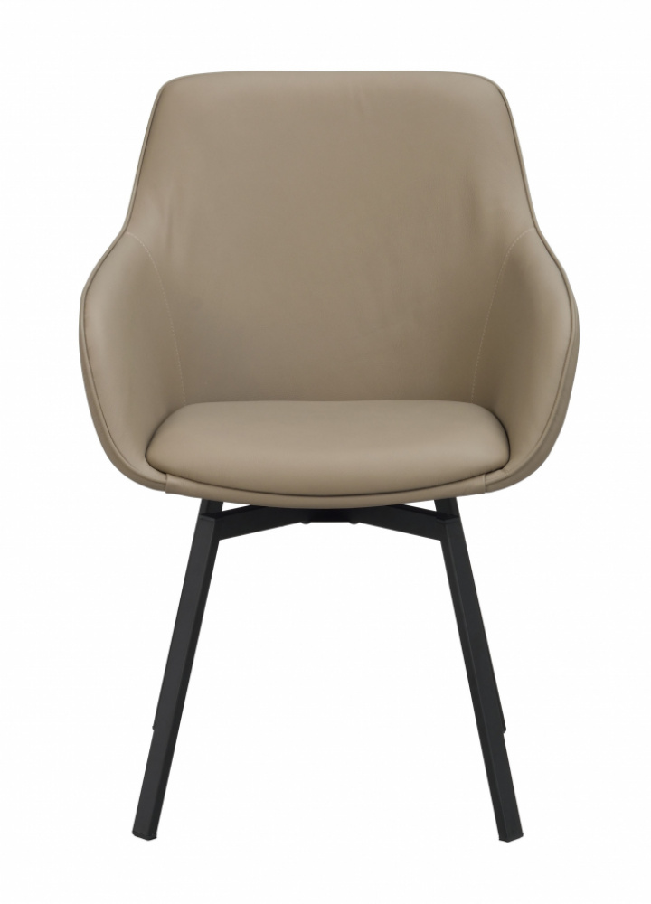 Sessel 'Alison Leder - Beige/Schwarz