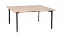 Couchtisch \'Spencer\' -Weiß pigmentiert/Schwarz 95x95