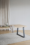 Esstisch \'Brooklyn\' 220x95cm - Eiche/Schwarzes U-Fuﬂ
