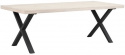 Esstisch \'Brooklyn\' 220x95cm - Weiß pigmentiert/Schwarzes X-Fuﬂ