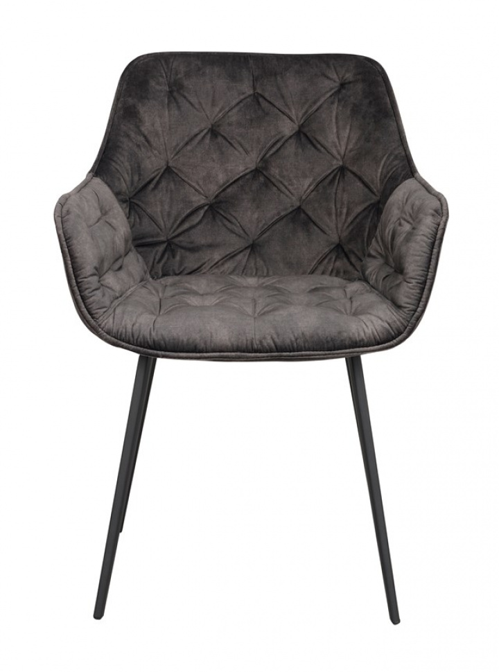 Sessel \'Gilroy\' - Grau / Samt in der Gruppe Möbel / Stühle und Polstermöbel / Stühle bei Reforma (120059)