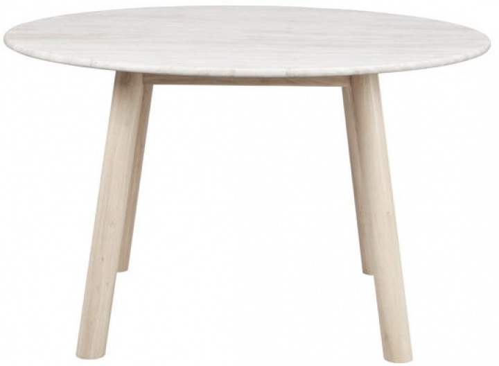 Esstisch 'Taransay' Rund 125cm - Beige/ Weiß pigmentiert