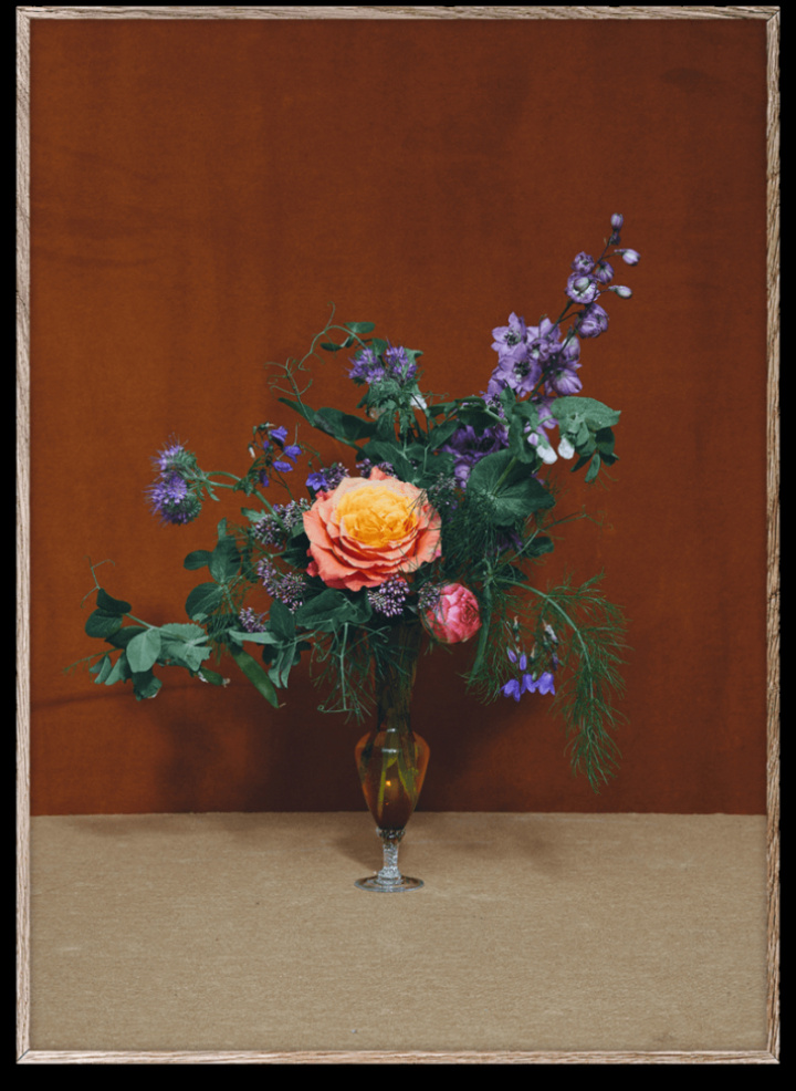 Plakat 'Blume' 50x70 - Braun