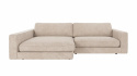 3-Sitzer-Sofa \'Duncan\' Chaiselongue V - Hellgrau