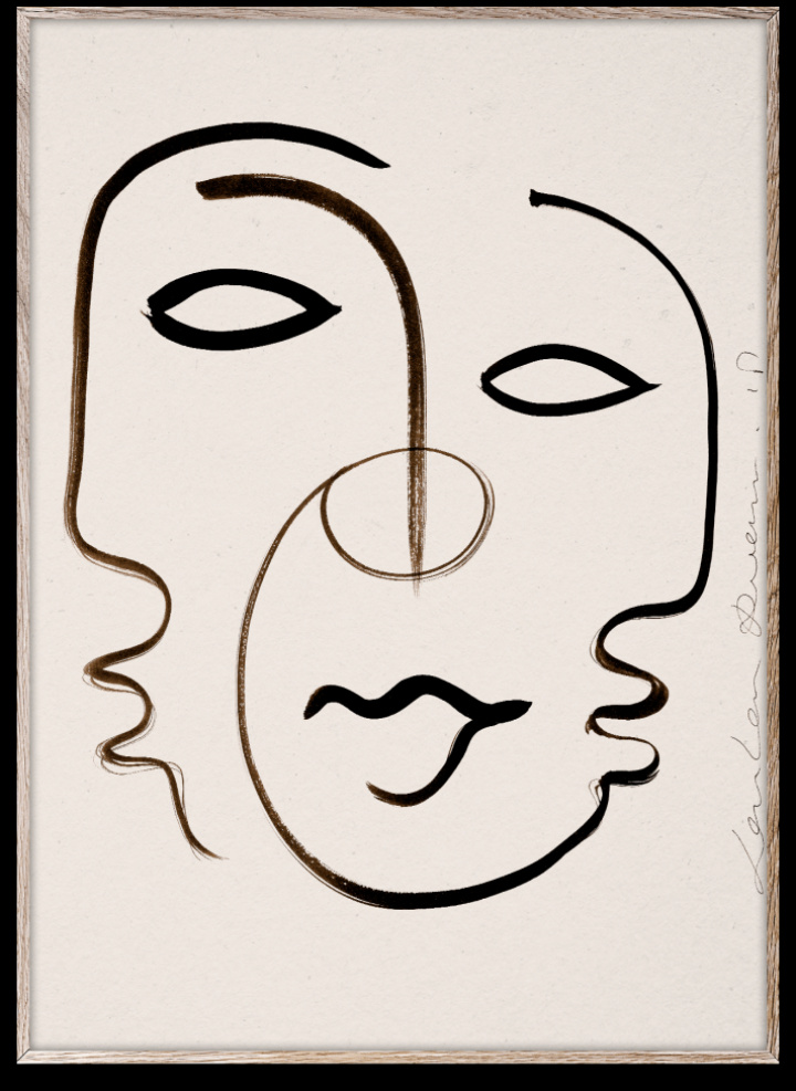 Poster 'Wir sind eins' 30x40 - Beige / Schwarz