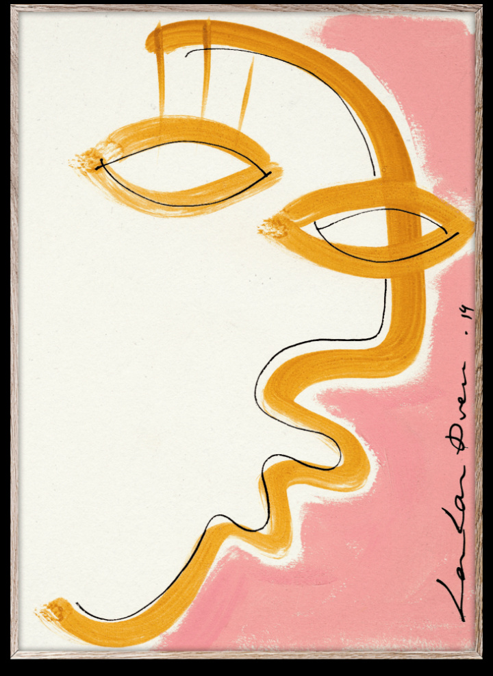 Poster 'Gentil' 70x100 - Pink / Orange