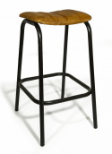 Vintage-Barhocker - Leder / Eisen