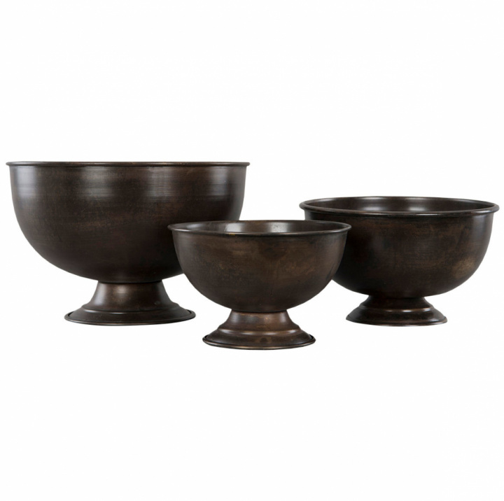 Dekorationsschalen 3 Stück - Antik / Braun in der Gruppe Möbel / Regale & Aufbewahrung / Kisten & Kleinaufbewahrung bei Reforma (1340)