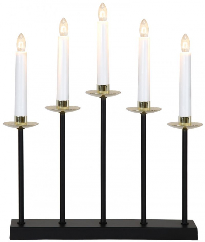 Adventsleuchter 'Greta' - Schwarz/Gold