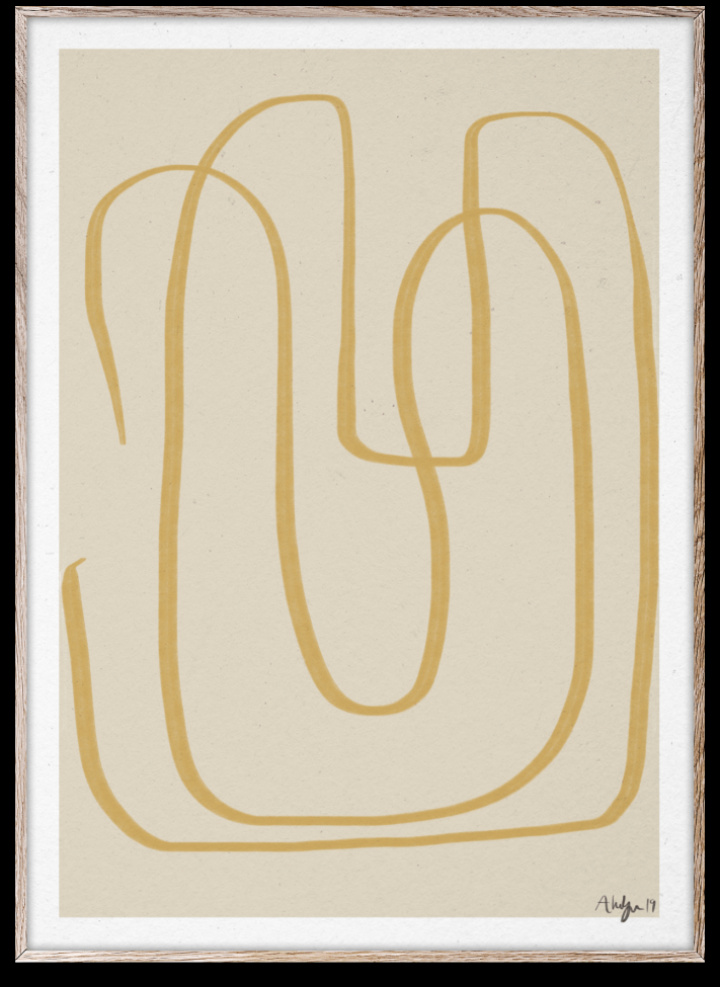 Poster 'Verschiedene Wege' 30x40 - Gelb / Beige