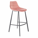 Barhocker \'Franky\' - Rosa/Samt