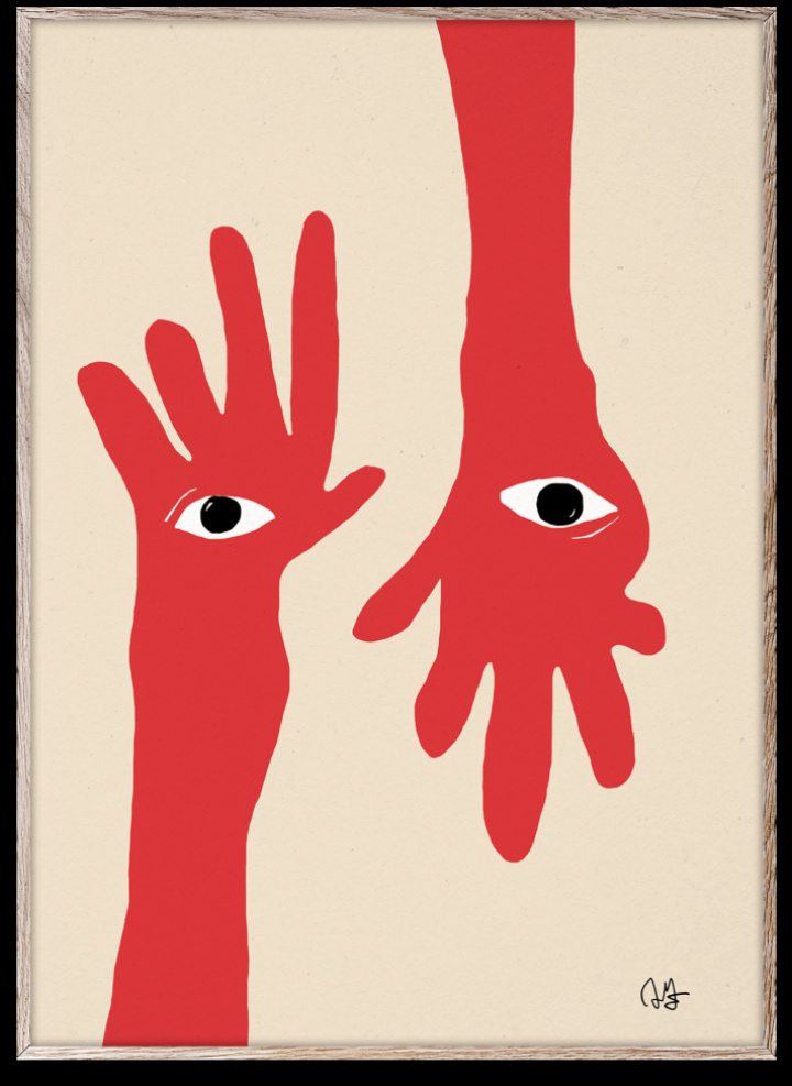 Plakat 'Hamsa Hnde' 50x70 - Rot