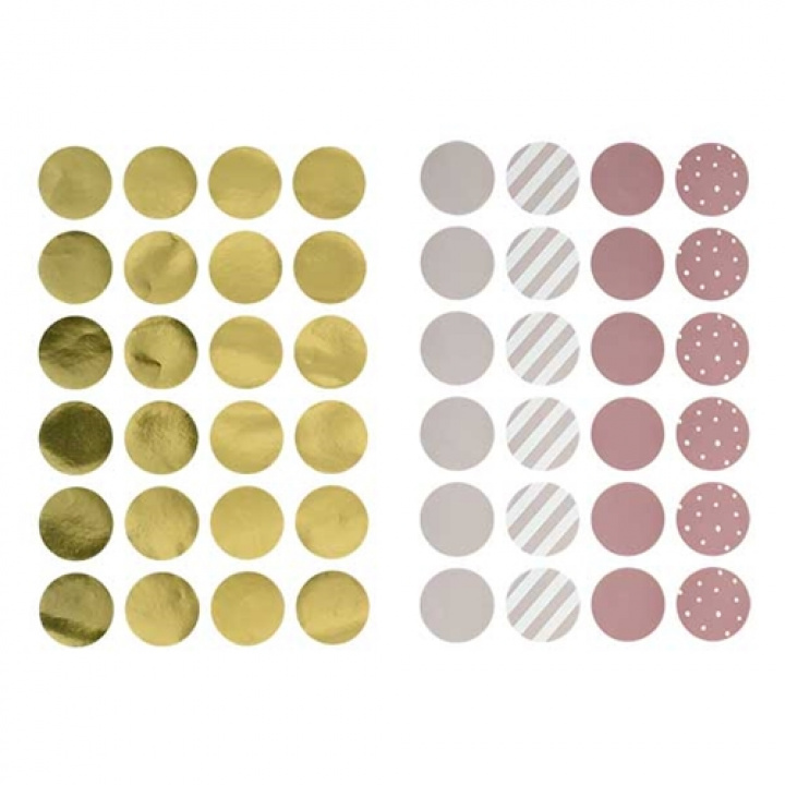 Aufkleber 48pcs - Gold / Pink