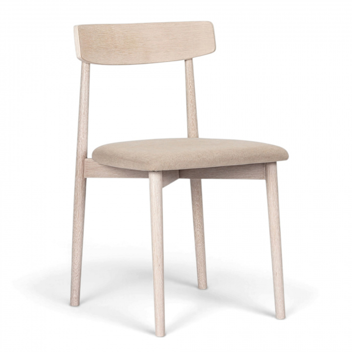 Stuhl \'Ystad\' - Weiss eiche/Beige in der Gruppe Möbel / Stühle und Polstermöbel / Stühle bei Reforma (19791-white-oak)