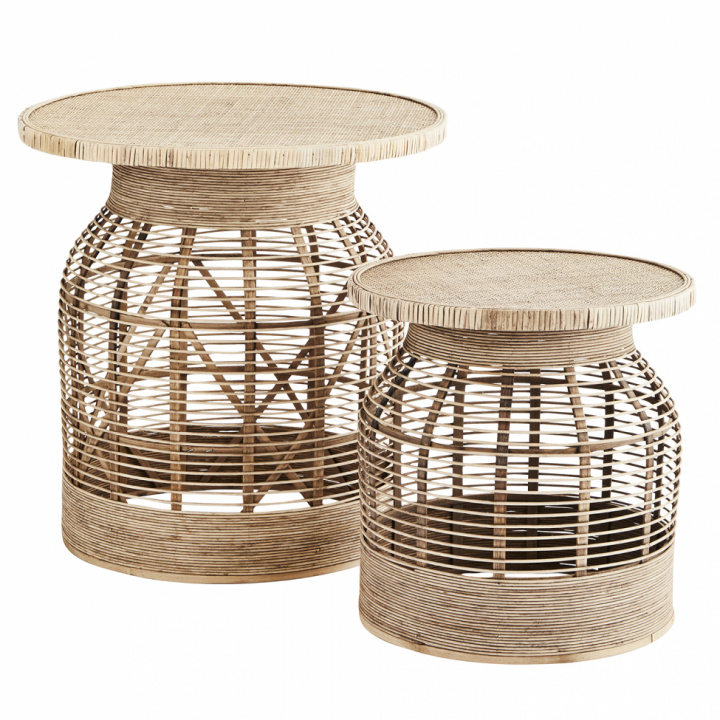 Couchtisch 2 Stück - Rattan / Natur