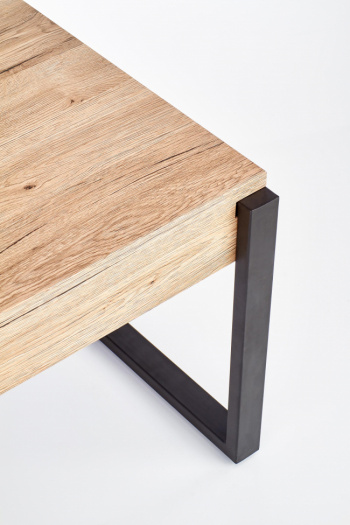 Tisch \'Holz\' 110 x 64 CM - Natur / Schwarz