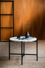 Beistelltisch 'Lastrico' - Weiß / Schwarz