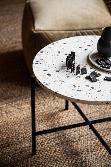 Beistelltisch 'Lastrico' - Weiß / Schwarz