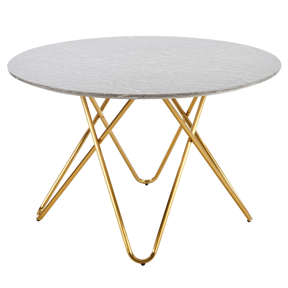 Runder Esstisch \'Bonello\' 120 CM - Gold / Grau