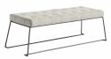 Bank hellgrau - Leinen / Metall