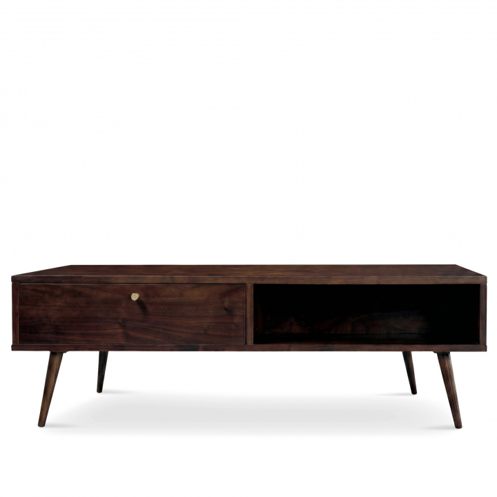 Couchtisch 'Prime' - Nussbaum/Messing