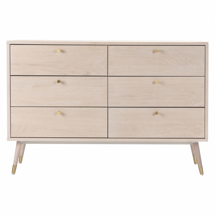 Kommode 'Prime' 6 Schubladen - Vit ek
