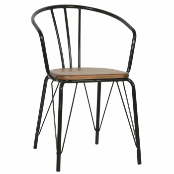 Stuhl mit Armlehnen - Schwarz / Natur