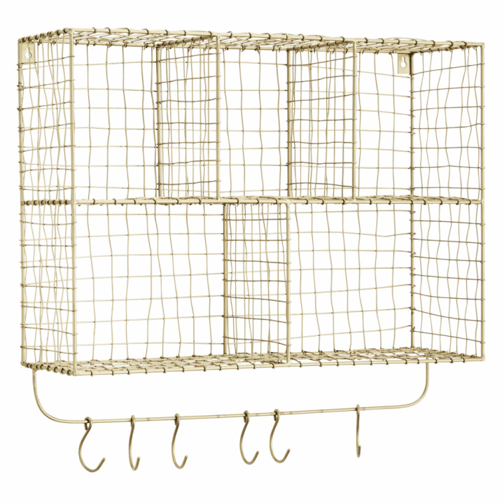 Hutablage mit Haken - Messing