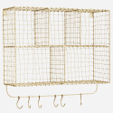 Hutablage mit Haken - Messing