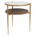 Beistelltisch \'Bella\' - Gold, Walnuss