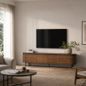 TV-Bank \'Kärra\' 200x40cm - Walnuss/Schwarz