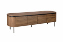 TV-Bank \'Kärra\' 200x40cm - Walnuss/Schwarz