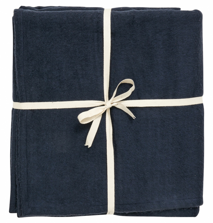 Plaid/Decke 'Yoga' 100% Baumwolle - Blau