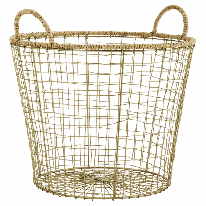 Korb mit Griff - Natur / Messing