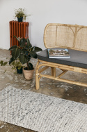 Bank mit Rückenlehne - Rattan/Grau