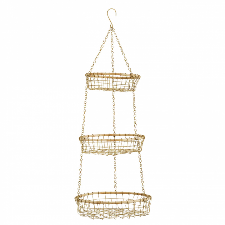 Hängende Körbe (S) - Natur / Messing