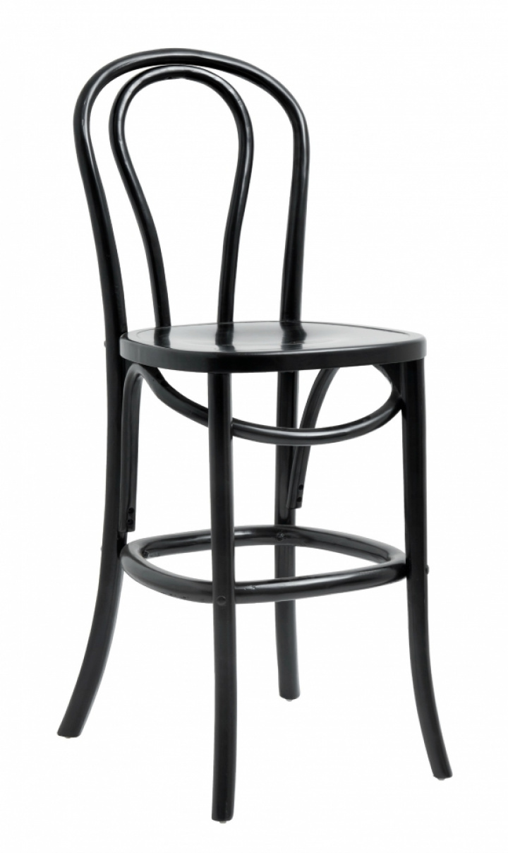 Barhocker 'Bistro' - Holz / Schwarzer Lack
