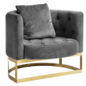 Sessel \'Lounge\' - Grau / Messing