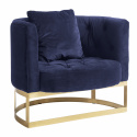 Sessel \'Lounge\' - Blau / Messing