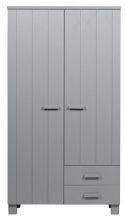 Kleiderschrank \'Dennis\' mit Schubladen - Betongrau