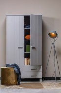 Kleiderschrank \'Dennis\' mit Schubladen - Betongrau