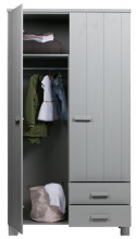 Kleiderschrank \'Dennis\' mit Schubladen - Betongrau