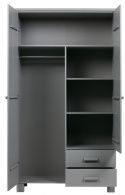 Kleiderschrank \'Dennis\' mit Schubladen - Betongrau