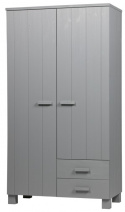 Kleiderschrank \'Dennis\' mit Schubladen - Betongrau