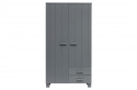 Kleiderschrank \'Dennis\' mit Schubladen - Stahlgrau