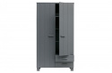 Kleiderschrank \'Dennis\' mit Schubladen - Stahlgrau