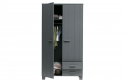 Kleiderschrank \'Dennis\' mit Schubladen - Stahlgrau