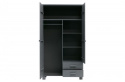 Kleiderschrank \'Dennis\' mit Schubladen - Stahlgrau